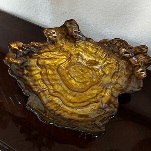 Elegant Gold Glass Art Bowl